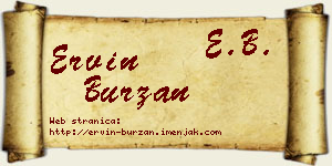Ervin Burzan vizit kartica